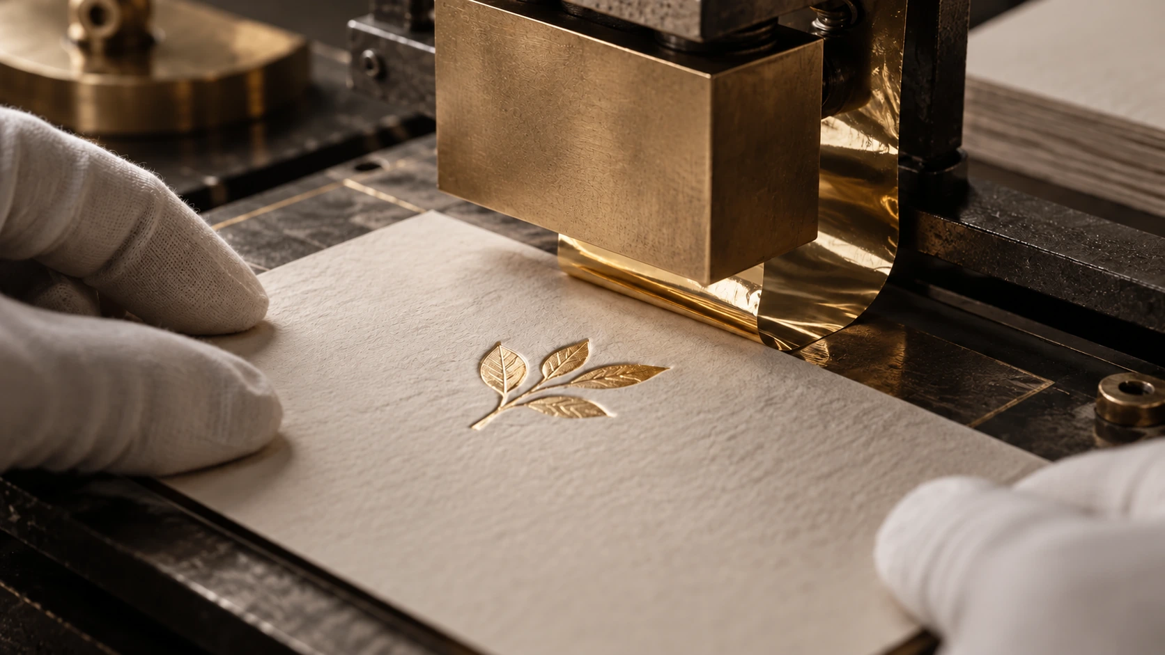 Editorial study of foil and embossed paper